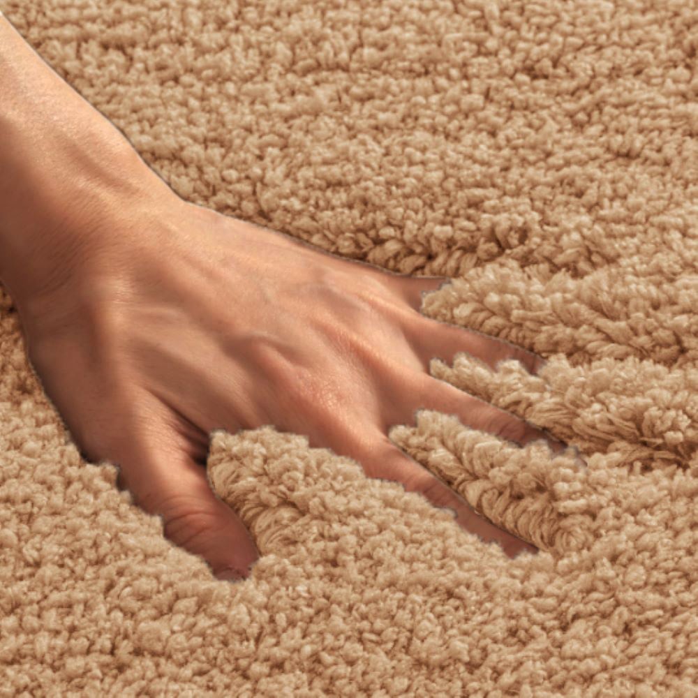 Allure Bath Fashions Beige Microfibre Shaggy Bath Mat 40 x 60cm Image 4