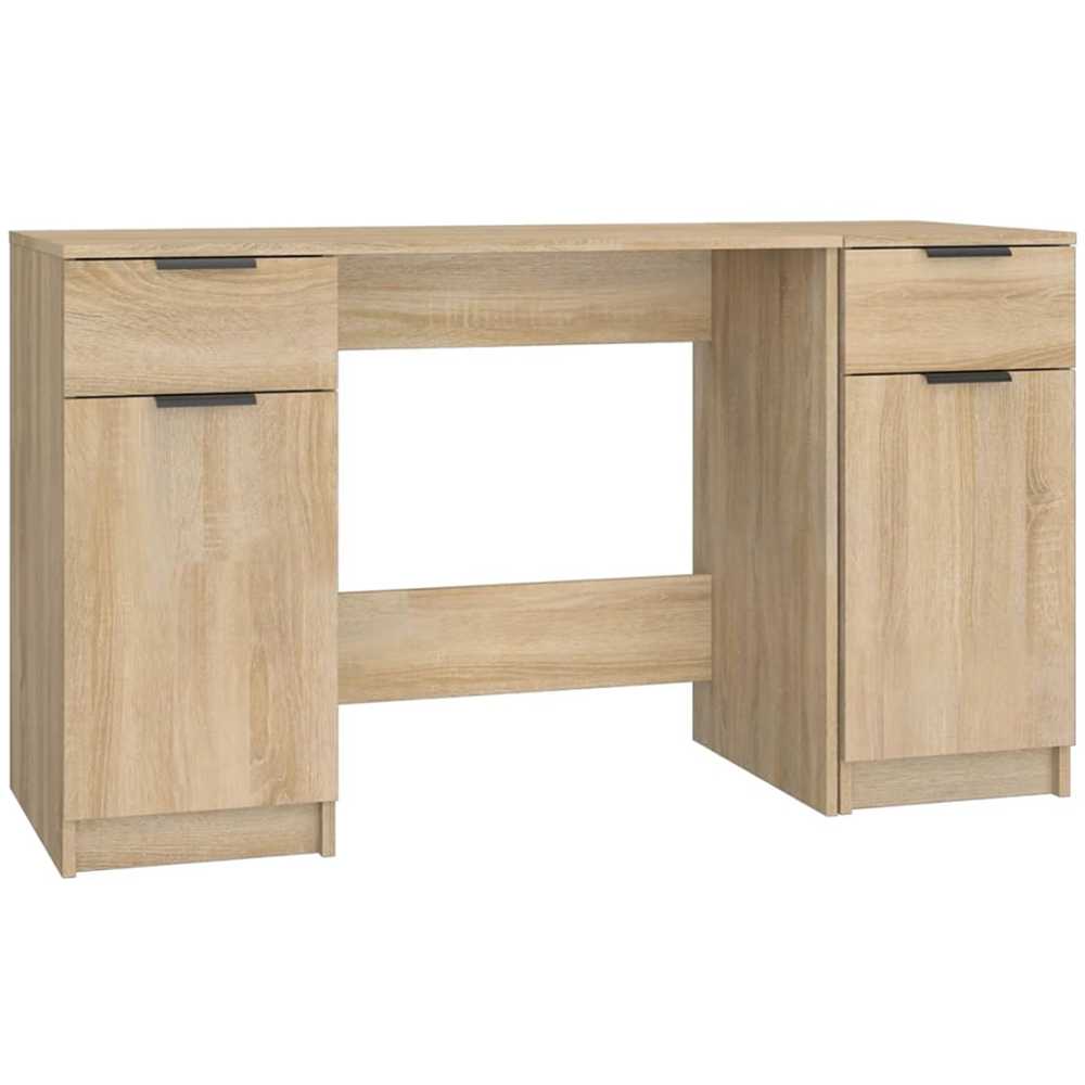 vidaXL 2 Door 2 Drawer Computer Desk Sonoma Oak Image 2