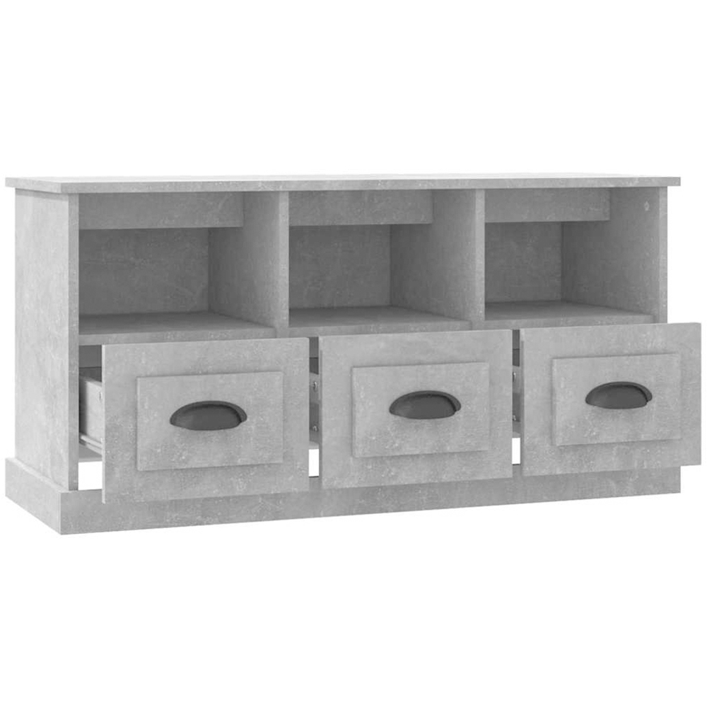vidaXL 3 Drawer 3 Shelf Concrete Grey TV Cabinet Image 5