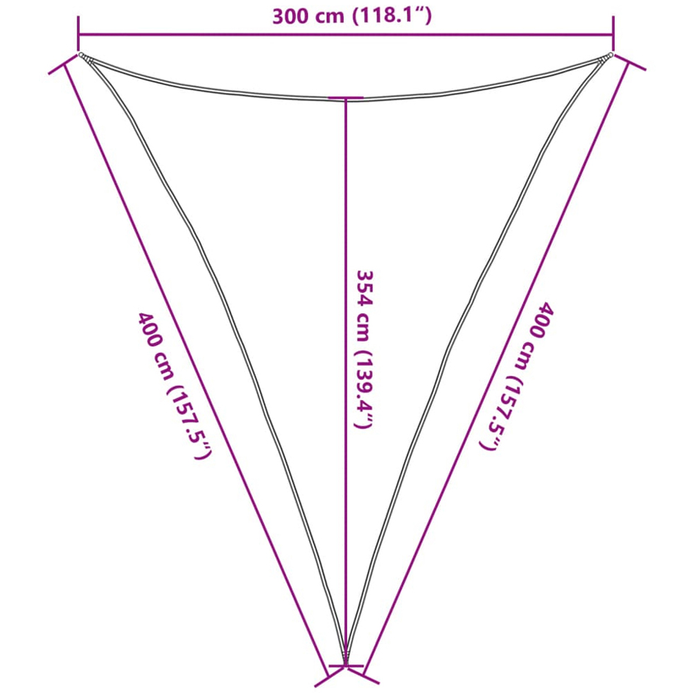vidaXL Grey Triangular Sun Shade Sail 3 x 4 x 4m Image 8