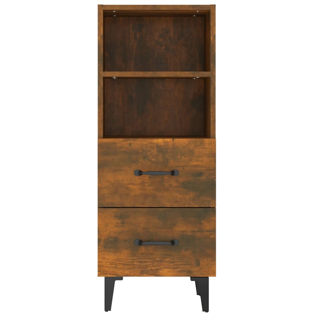 vidaXL 2 Drawer 2 Shelf Smoked Oak Sideboard Image 6