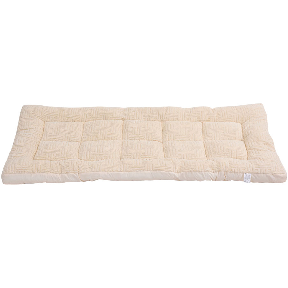Living and Home King Size Light Beige Quilted Mattress Topper Image 4