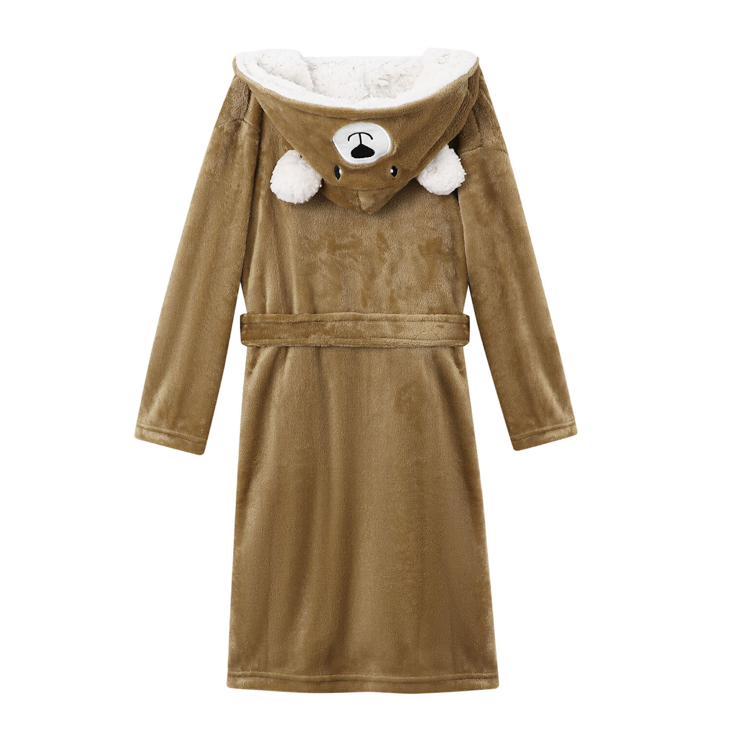 Childrens Teddy Bear Dressing Gown - Brown Image 2