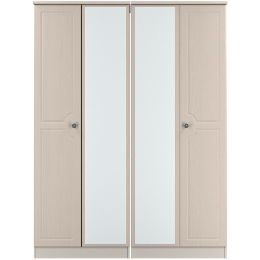 Crowndale Pembroke 4 Door Kashmir Ash Mirror Wardrobe Ready Assembled Image 2
