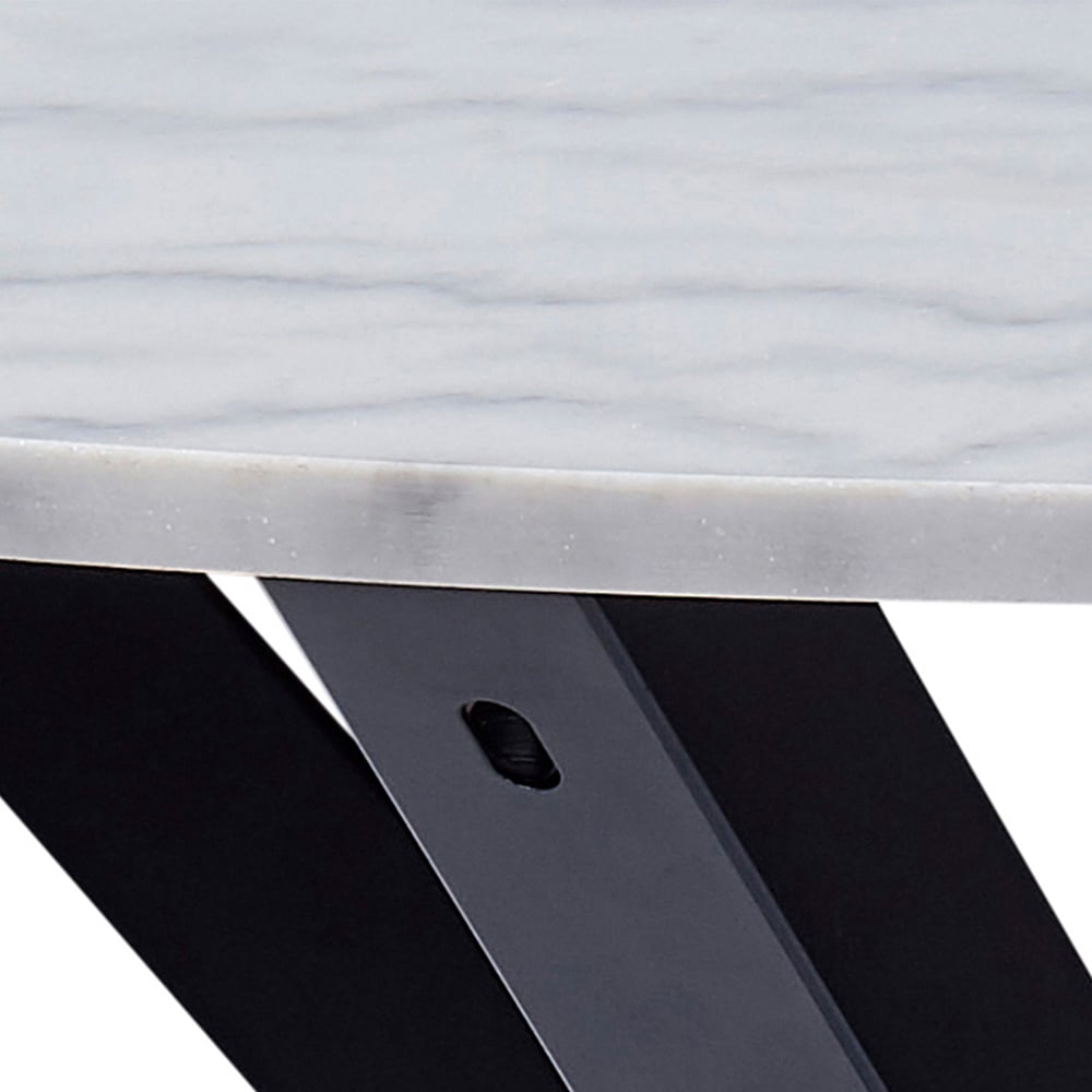 Florence Heaven Polished Marble Round 4 Seater Dining Table White Image 6