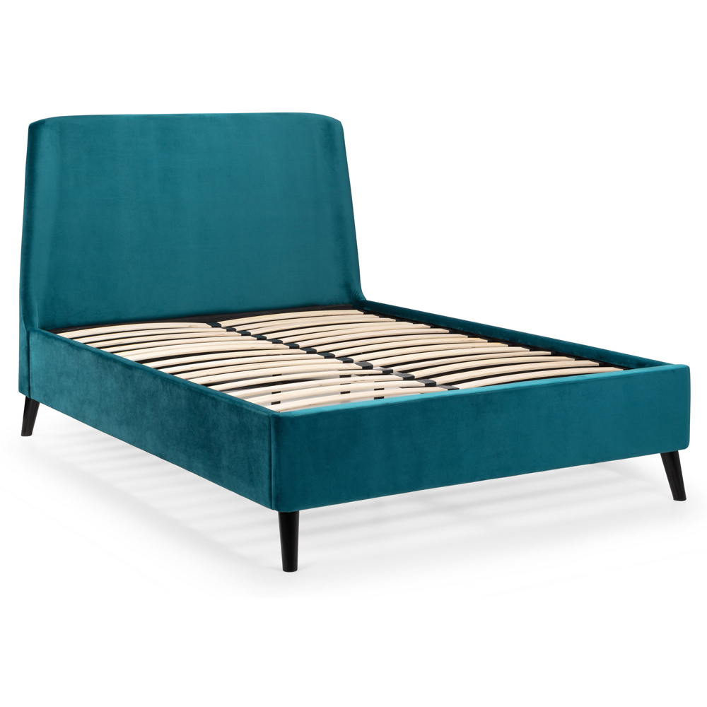 Julian Bowen Frida King Size Teal Curved Velvet Bed Frame Image 3