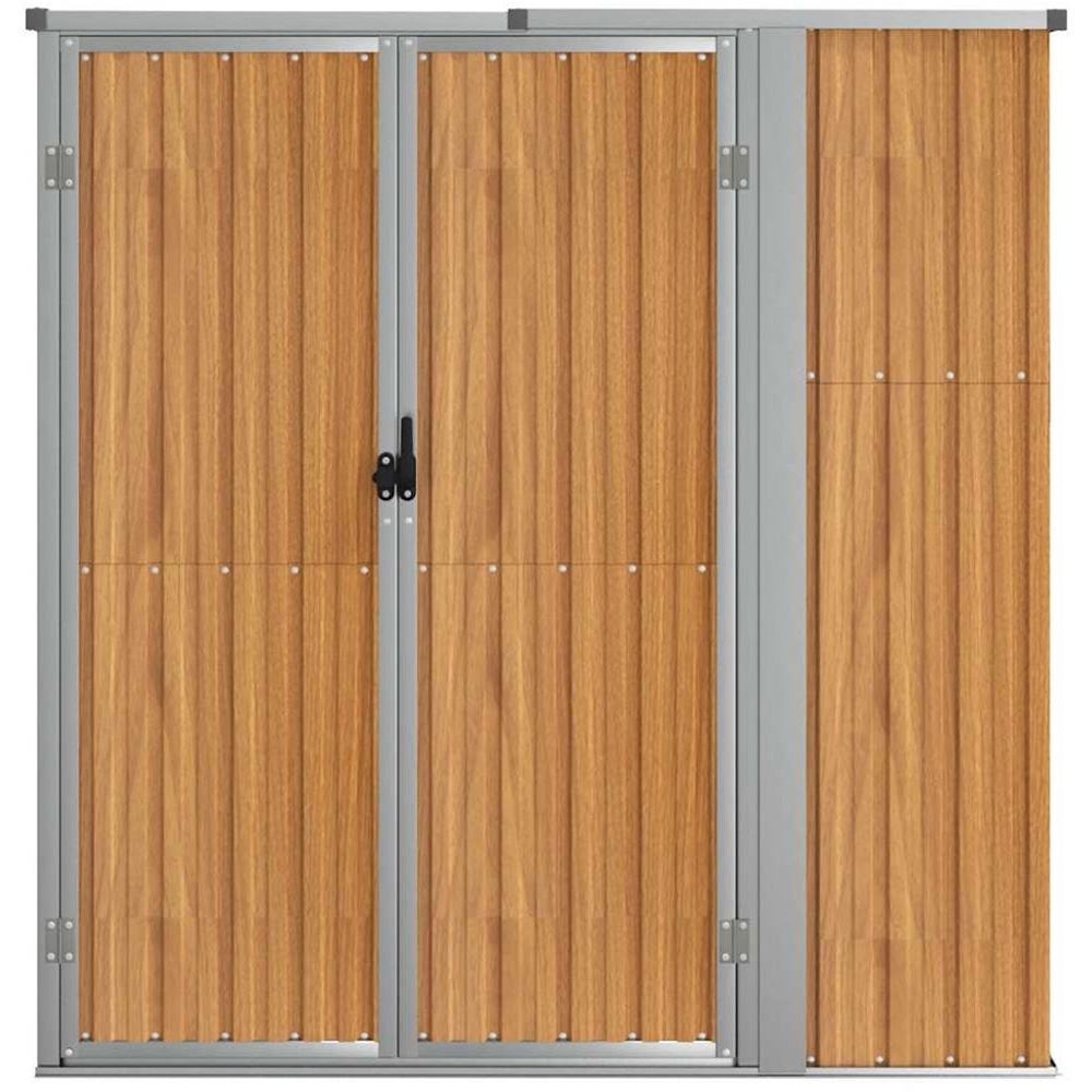 vidaXL 5.3 x 2.9ft Brown Galvanised Steel Pent Garden Shed Image 3