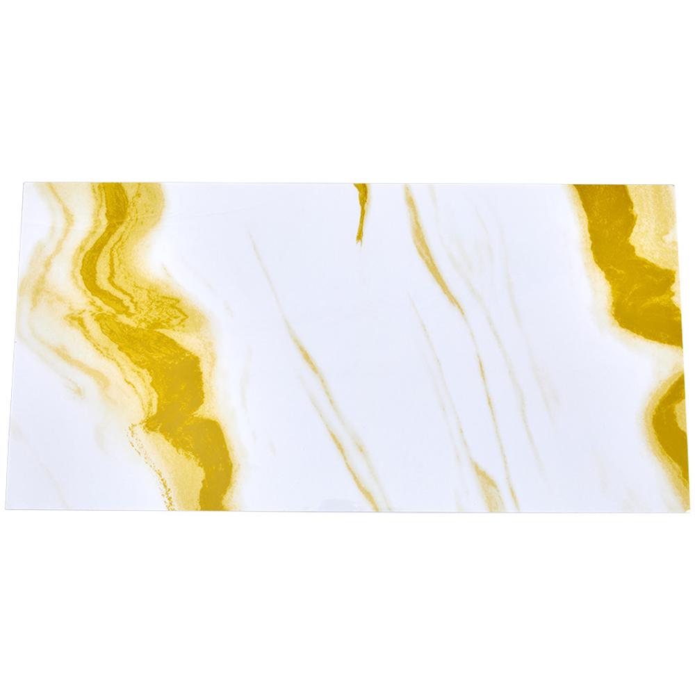 Living and Home 10 Piece Golden Quicksand Veins Marble Peel and Stick Wall Sticker Image 2