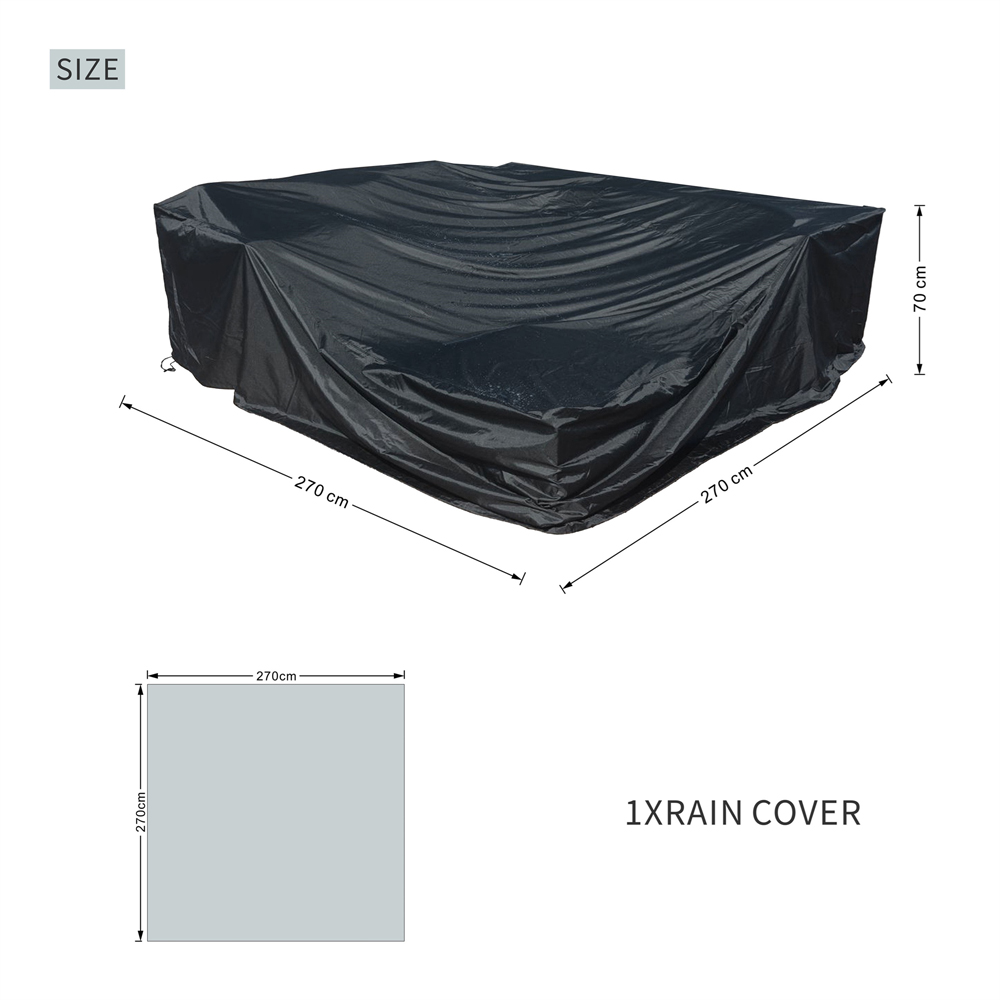 Direct Wicker Black 600D Heavy Duty Waterproof Furniture Cover 240 x 270 x 70cm Image 9