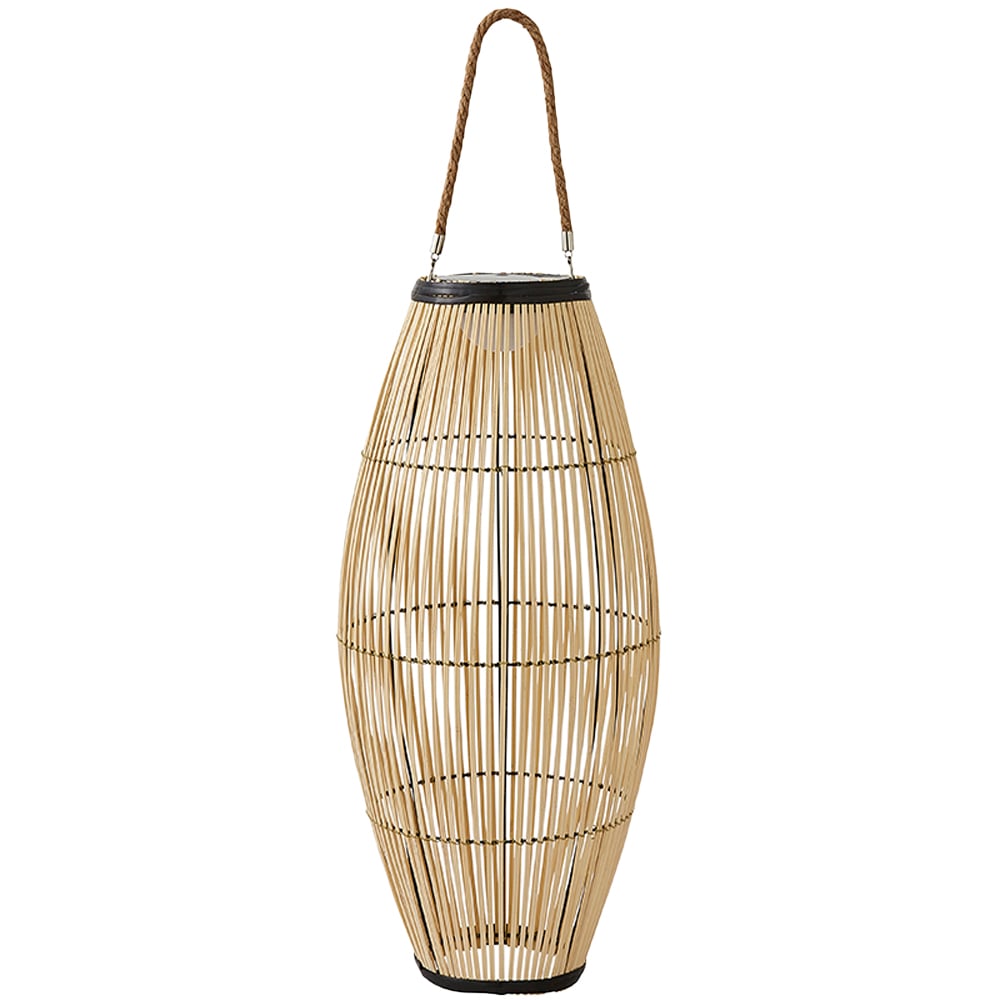 ValueLights Natural Bamboo Solar Powered Floor Lamp Image 1