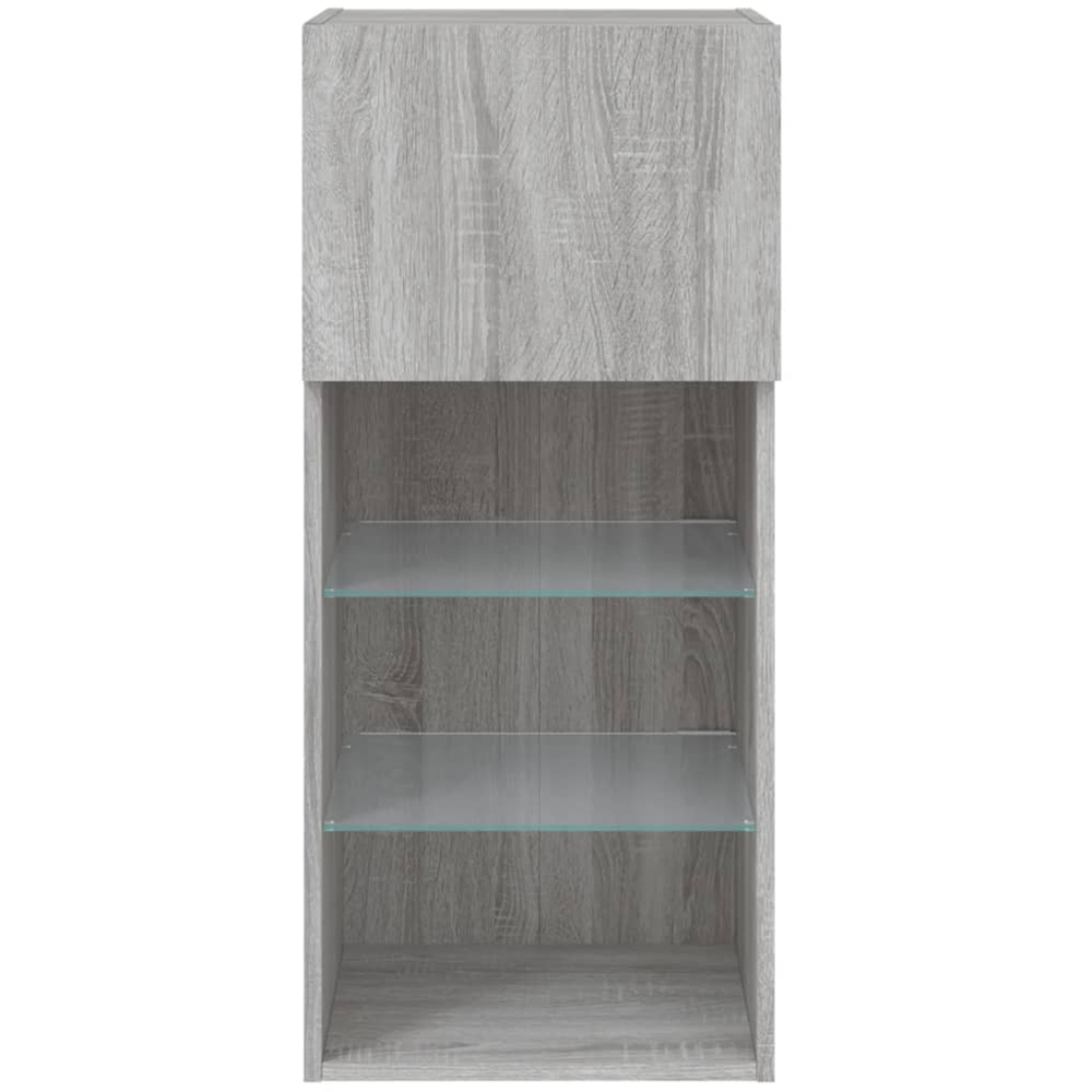 vidaXL Single Door 3 Shelf Grey Sonoma TV Cabinet with RGB LED Lights Image 6