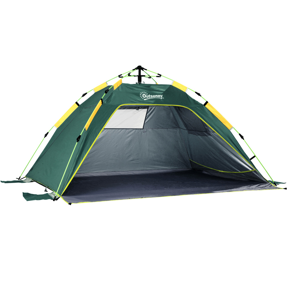 Outsunny 1-2 Person Pop-Up Camping Tent Dark Green Image 1