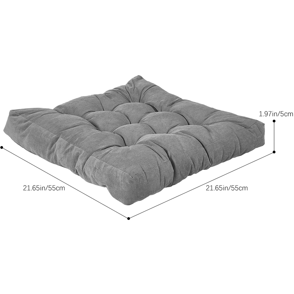 Living and Home Grey Soft Corduroy Chair Cushion 55 x 55cm Image 8