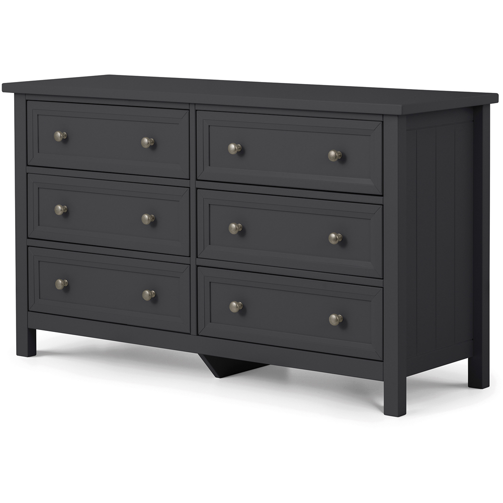 Julian Bowen Maine 6 Drawer Anthracite Wide Chest of Drawers Image 2