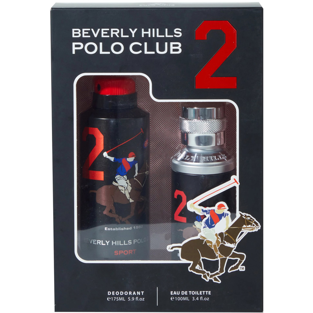 Beverly Hills Polo Club Mens Two Black Eau De Toilette and Deodrant 175ml Gift Set Image