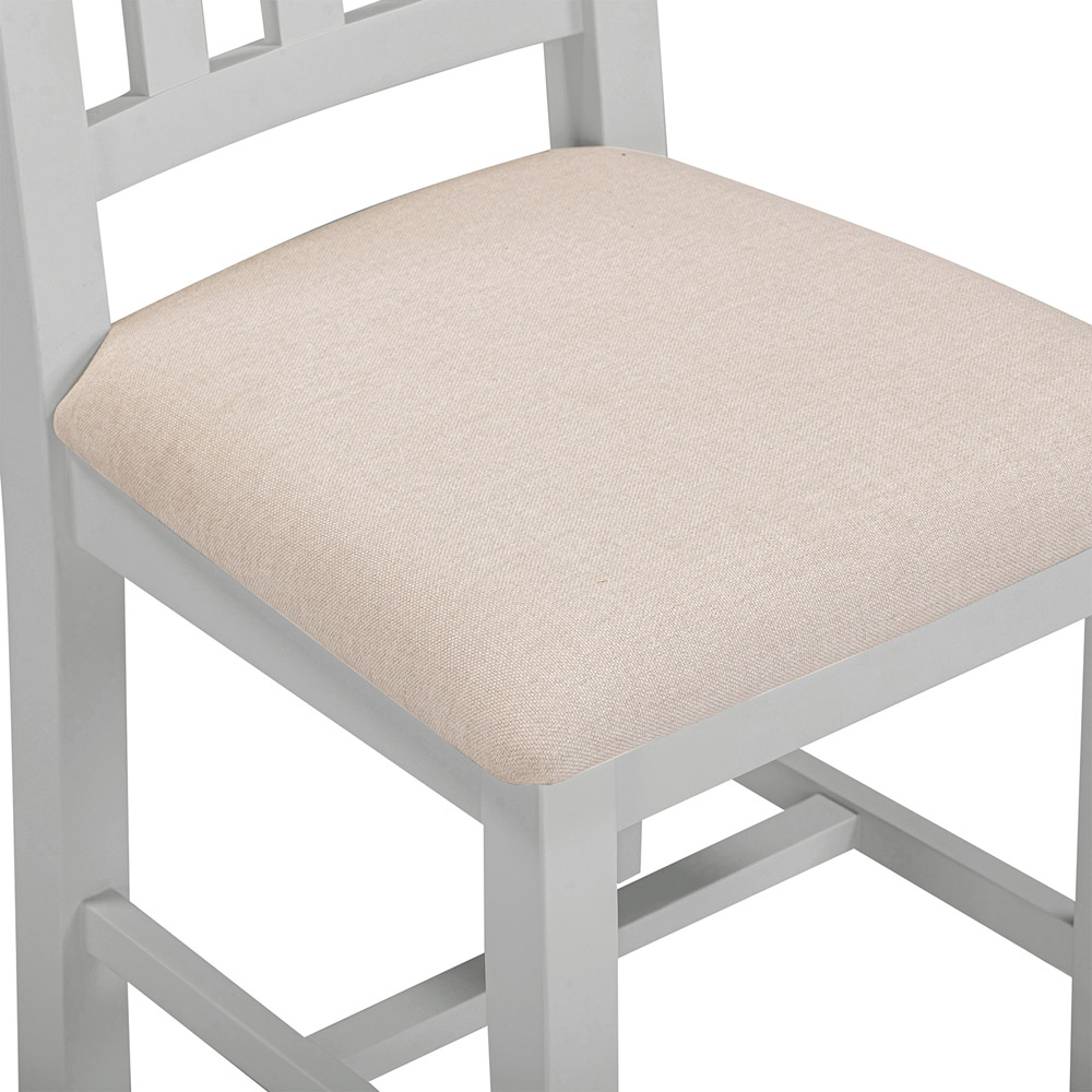 Seconique Windsor Sey of 2 Pebble Grey and Oat Fabric Slatted Dining Chair Image 6