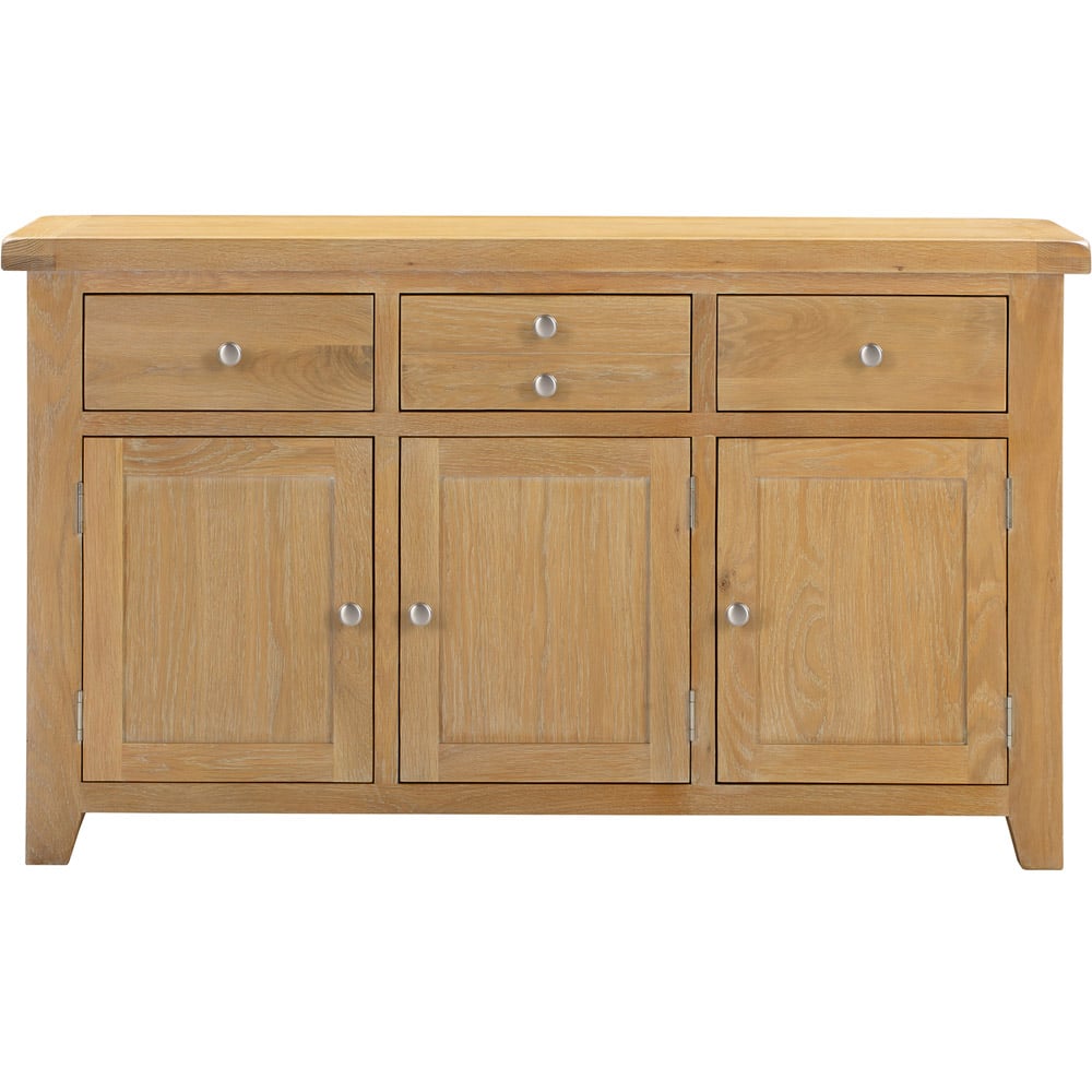 Seconique Windsor 3 Door 3 Drawer Natural Oak Sideboard Image 3