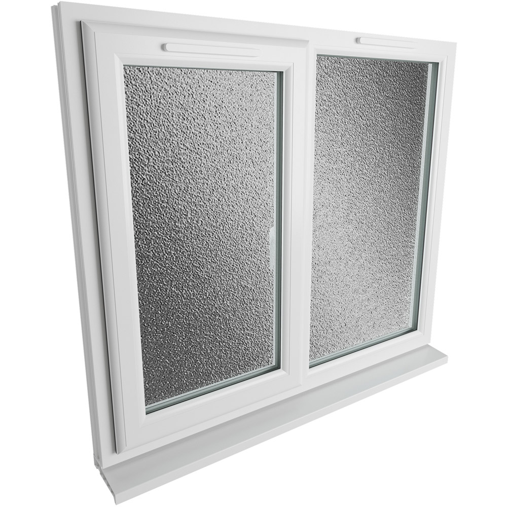 Crystal uPVC Triple Glazed Window LH Side Hung Next to a Fixed White Obscure Glass 1190x1040mm Image 9