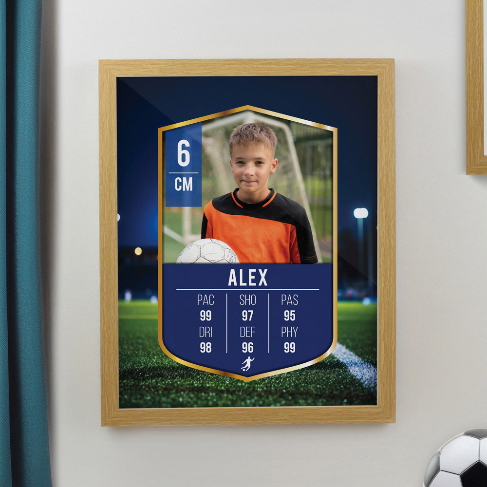 Personalised Memento Company Personalised Photo Upload Football Card Oak Poster Frame 12 x 15 inch Image 2