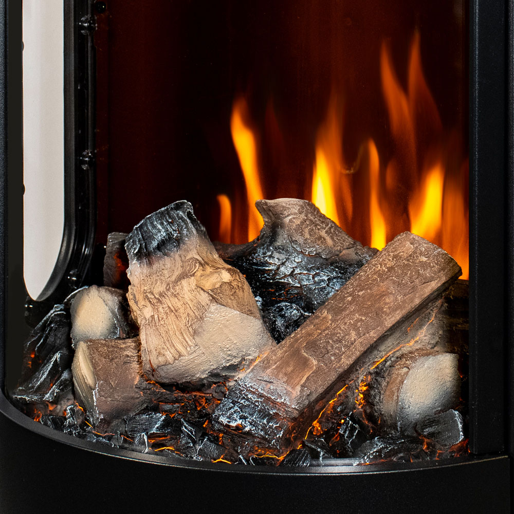 Be Modern Burtree 3 Sided Black Freestanding Electric Stove 2kW Image 5