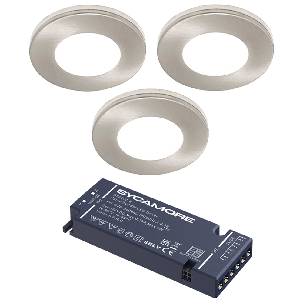 Sorrelis Carmine TriGlow Aluminium Superslim 3 Cabinet Light Kit Image 1