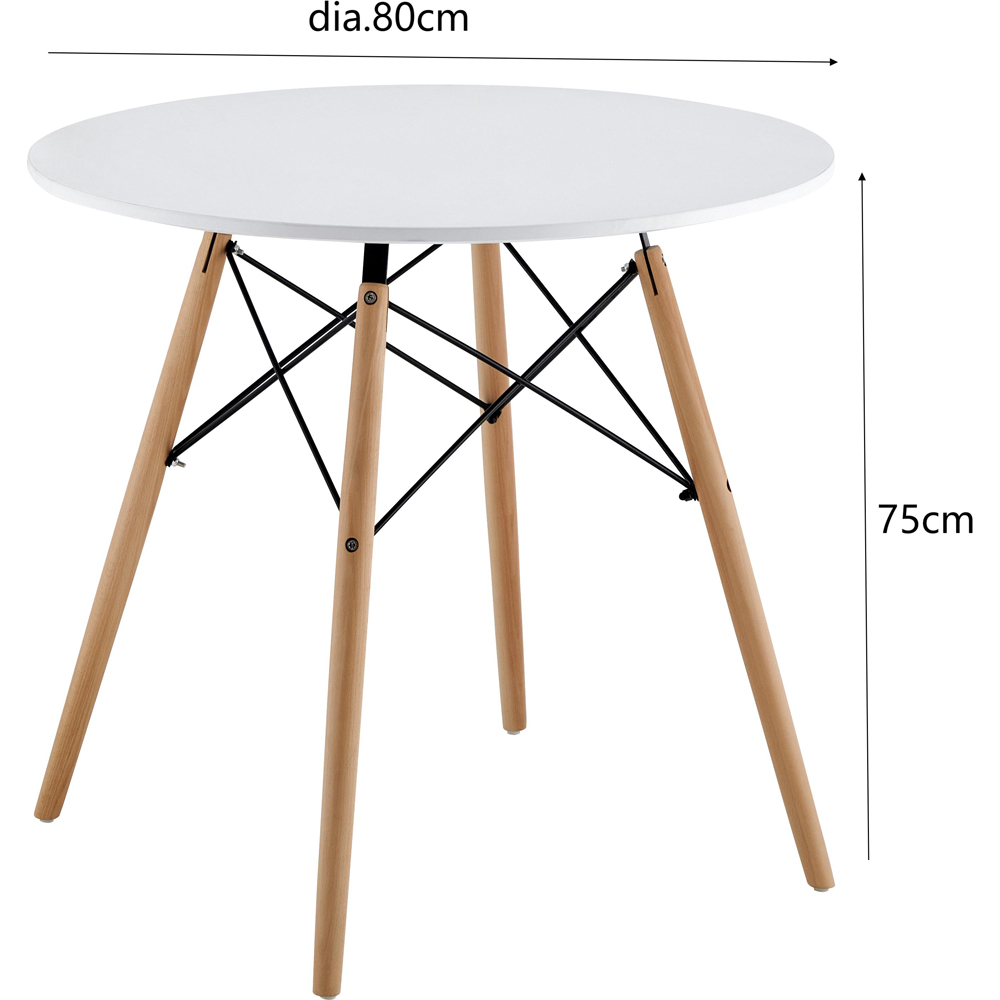 Comfy Living 4 Seater Round Dining Set White and Black Image 8