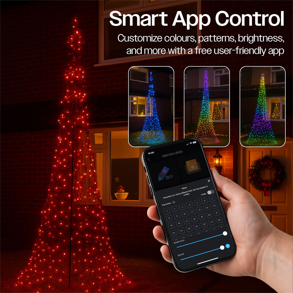 Xmas Haus 735 RGB Micro Seed LED Grass Mounted Flagpole Light Tower 10ft Image 4