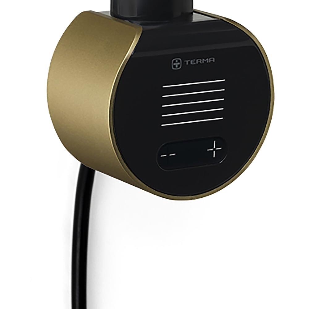 Terma Retro Brushed Brass Electric Towel Rail with VEO Element Controller 1170 x 504mm Image 4