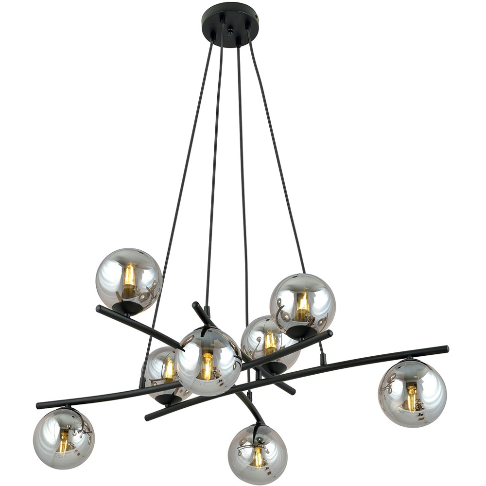 Emibig Essa 8 Light Graphite Shade Black E14 Ceiling Pendant Light Image 3