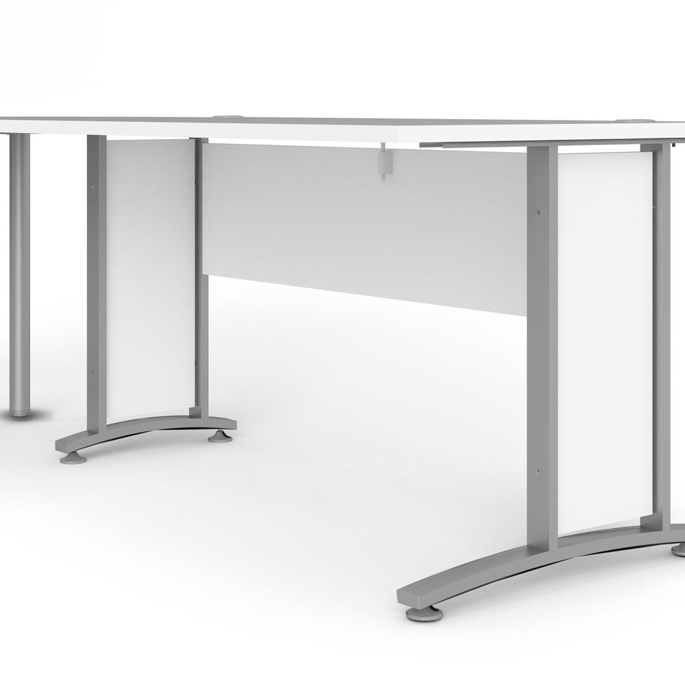 Florence Wooden and Steel 120cm Desk White and Silver Grey Image 4