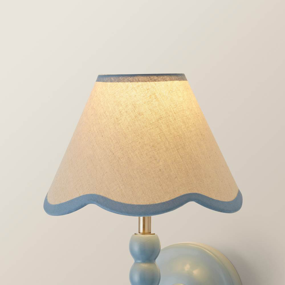 ValueLights Florie Mini Scallop Blue Trim Shade Image 4