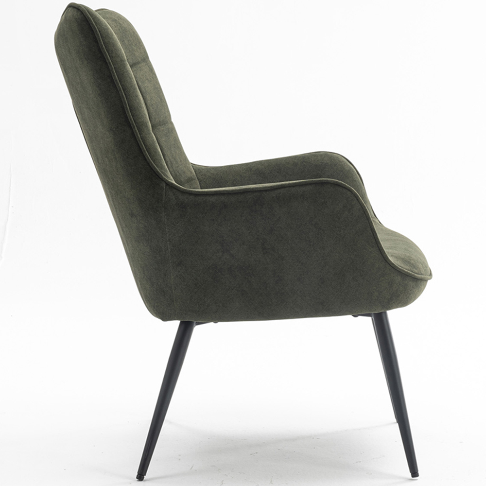 Furniture Online Vera Velvet Green Accent Chair with Footstool Image 4