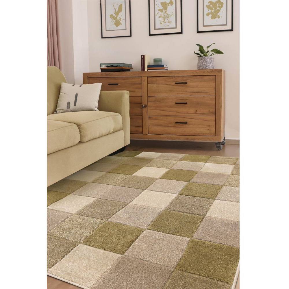 Homemaker Newport Green Blocks Rug 80 x 150cm Image 4
