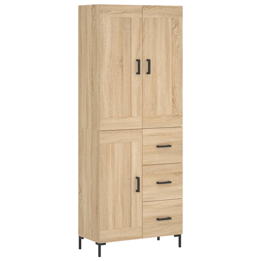 vidaXL 3 Door 3 Drawer Sonoma Oak Highboard Image 2