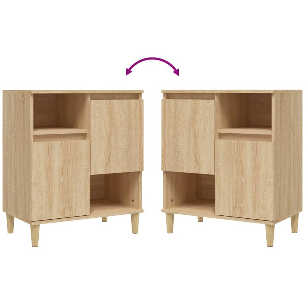 vidaXL 2 Door 2 Shelf Sonoma Oak Sideboard Set of 2 Image 7