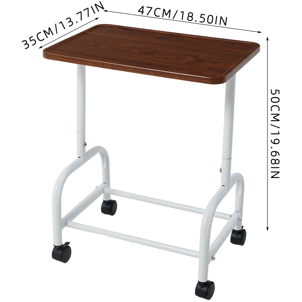 Living and Home Walnut and White Side Table with Basket Image 8