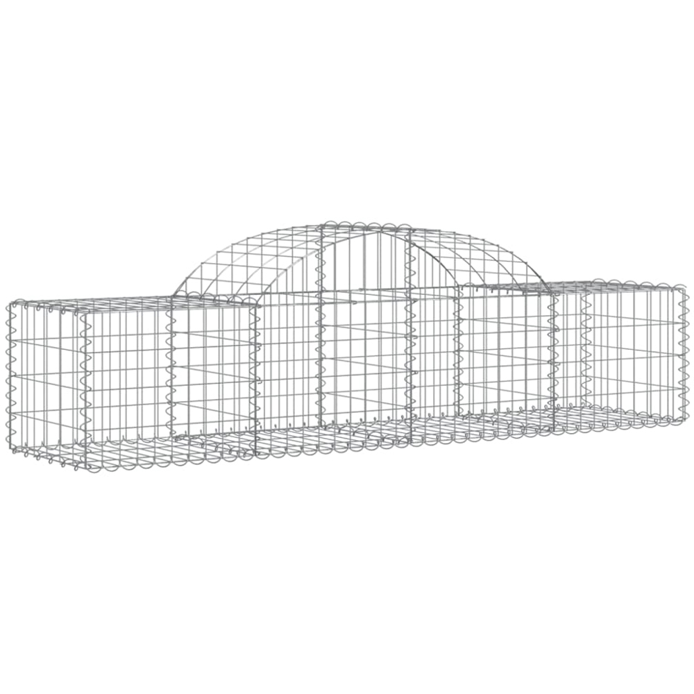 vidaXL Silver Galvanised Iron Arched Gabion Basket 200 x 50 x 40/60cm 20 Pack Image 1