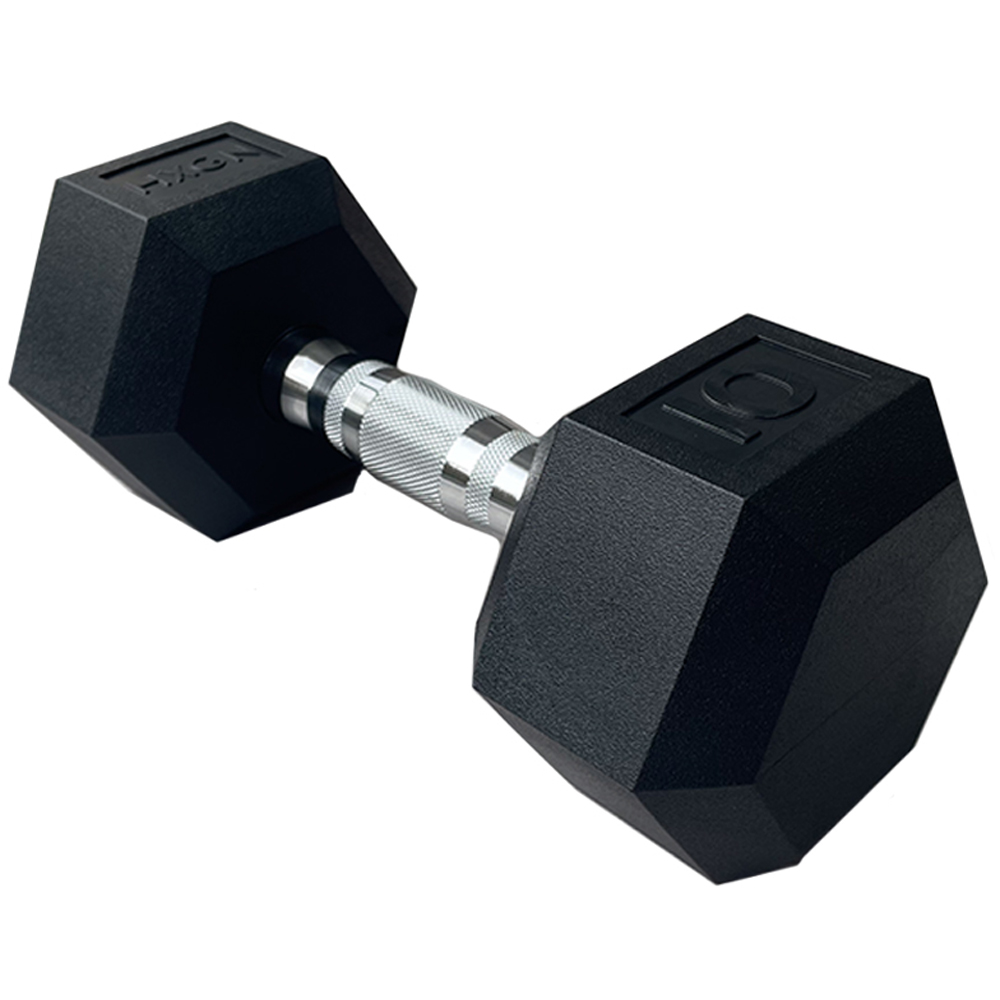 HXGN Pro Hex Black Dumbbell 10kg 2 Pack Image 2