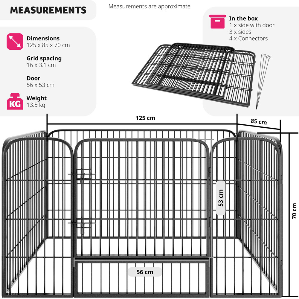 tectake 4 Piece Foldable Dog Playpen Image 9