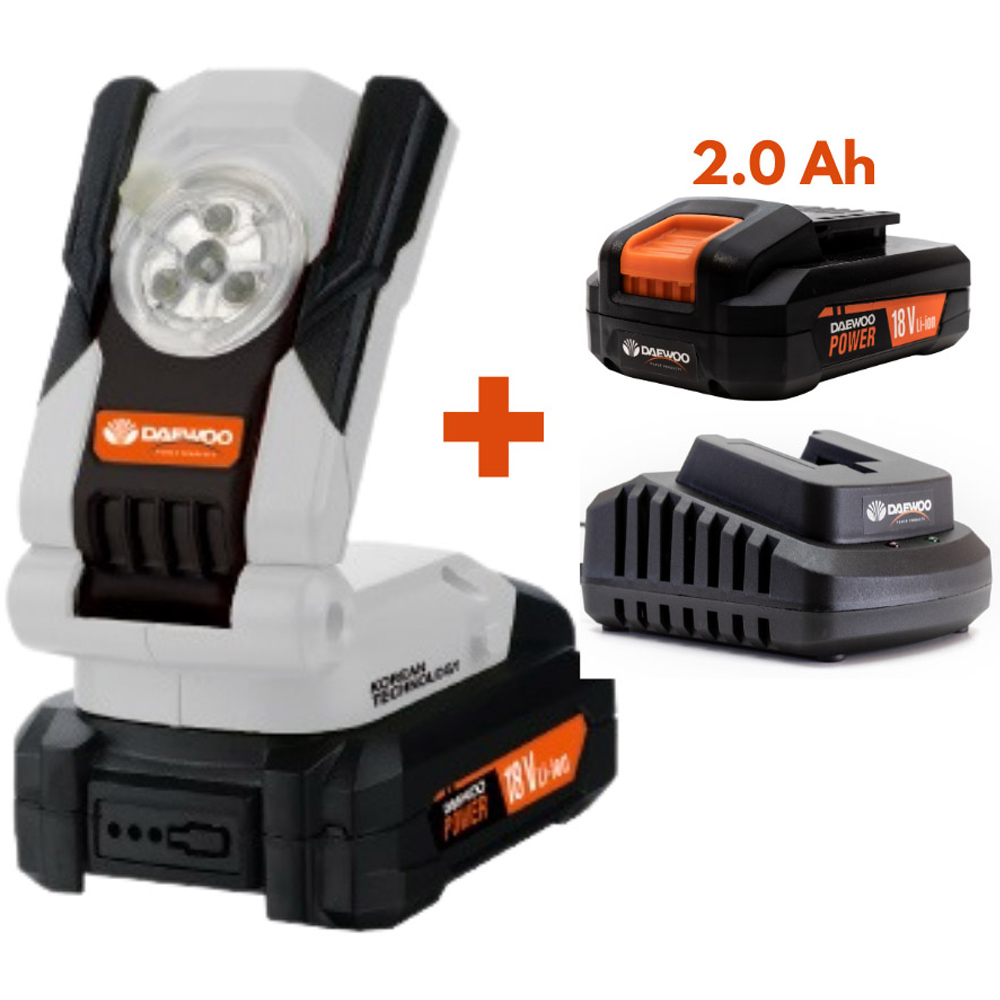 Daewoo U-Force 18V 2Ah Cordless LED Light with Battery Charger Image 7