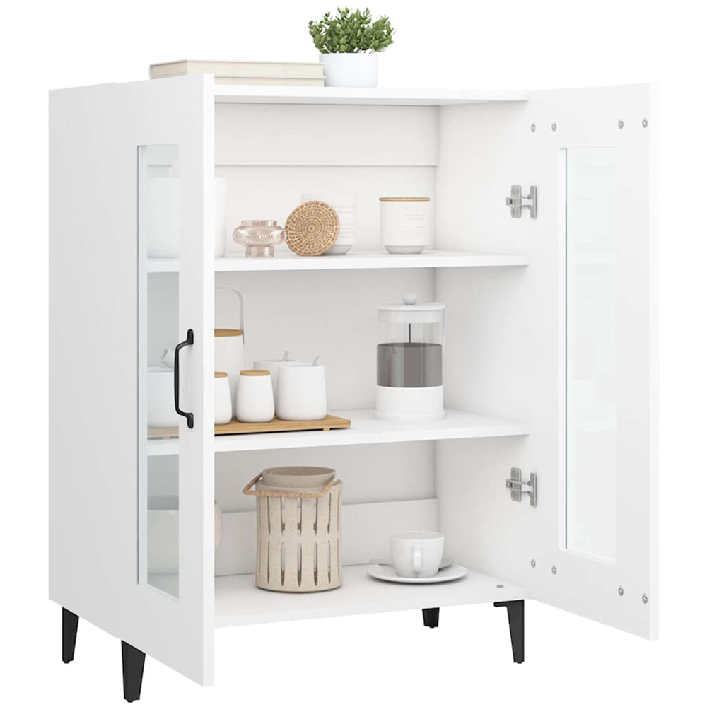 vidaXL 2 Glass Door White Sideboard Image 5