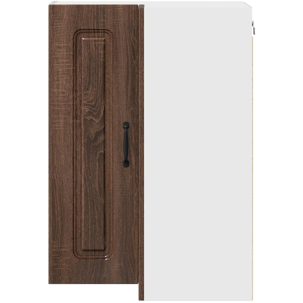 vidaXL 2 Door Brown Oak Kitchen Wall Corner Cabinet Image 4