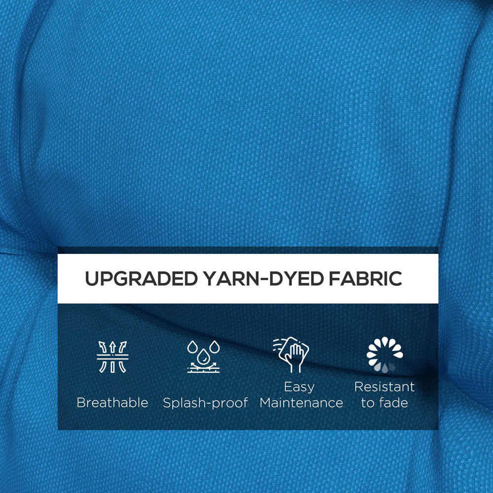 Outsunny Turquoise Green Seat Cushion Replacement Set of 2 Image 6