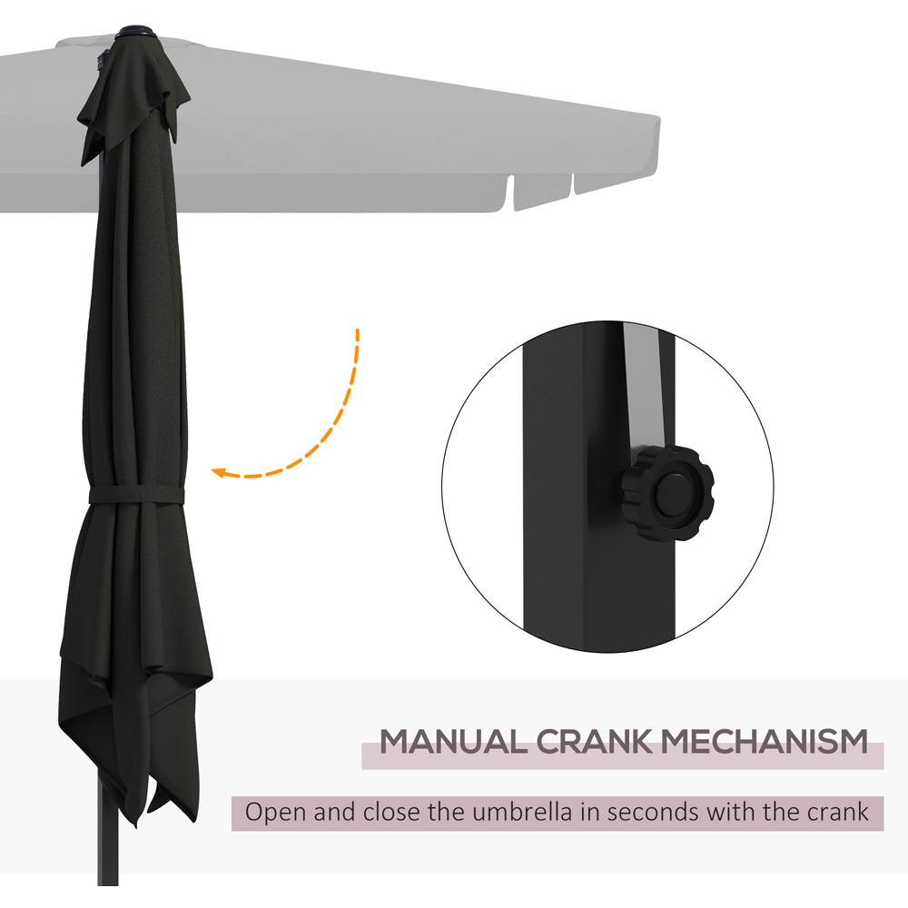 Outsunny Black Crank and Tilt Cantilever Roma Parasol 3m Image 6