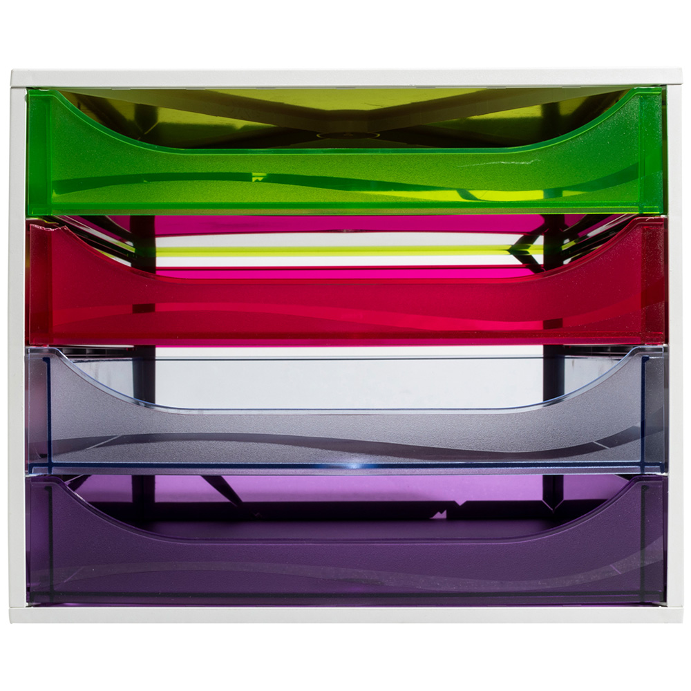 Exacompta EcoBox Linicolor 4 Drawer Harlequin Desk Organiser Image 2