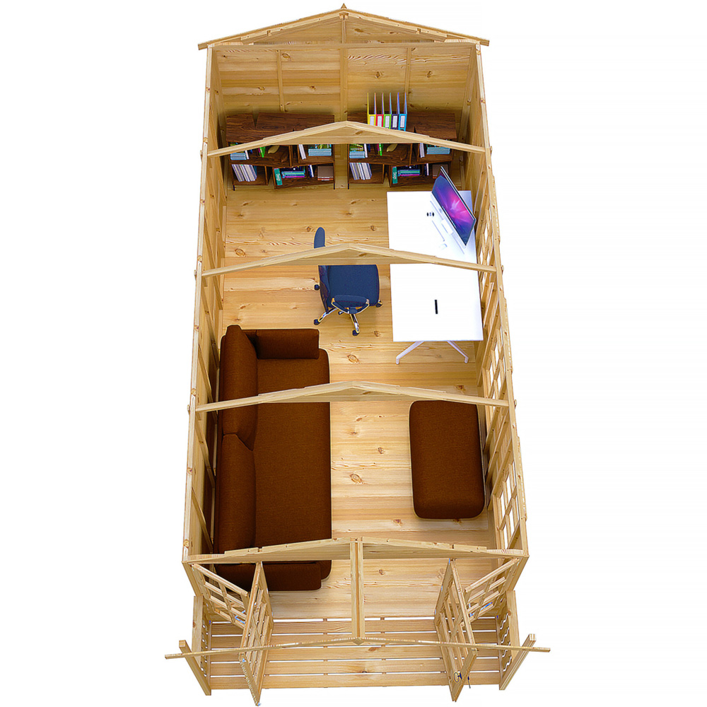 Shire Delmora 8 x 18ft Double Door Traditional Summerhouse Image 4