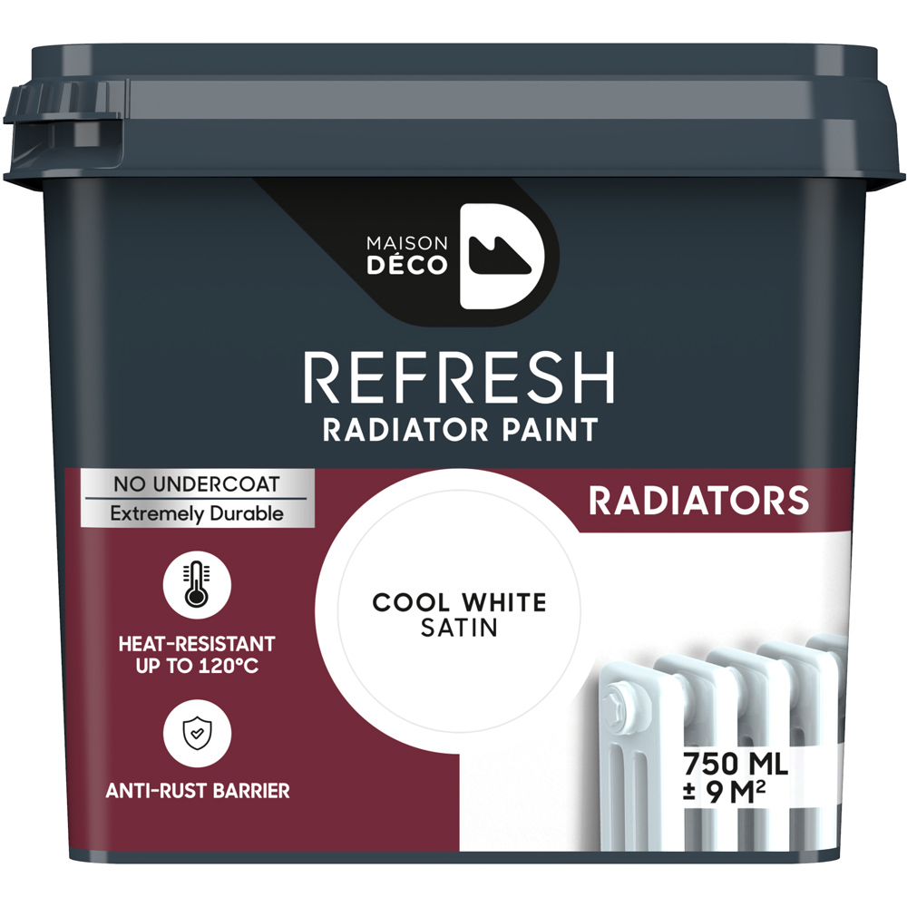 Maison Deco Refresh Radiator Cool White Satin Paint 750ml Image 2