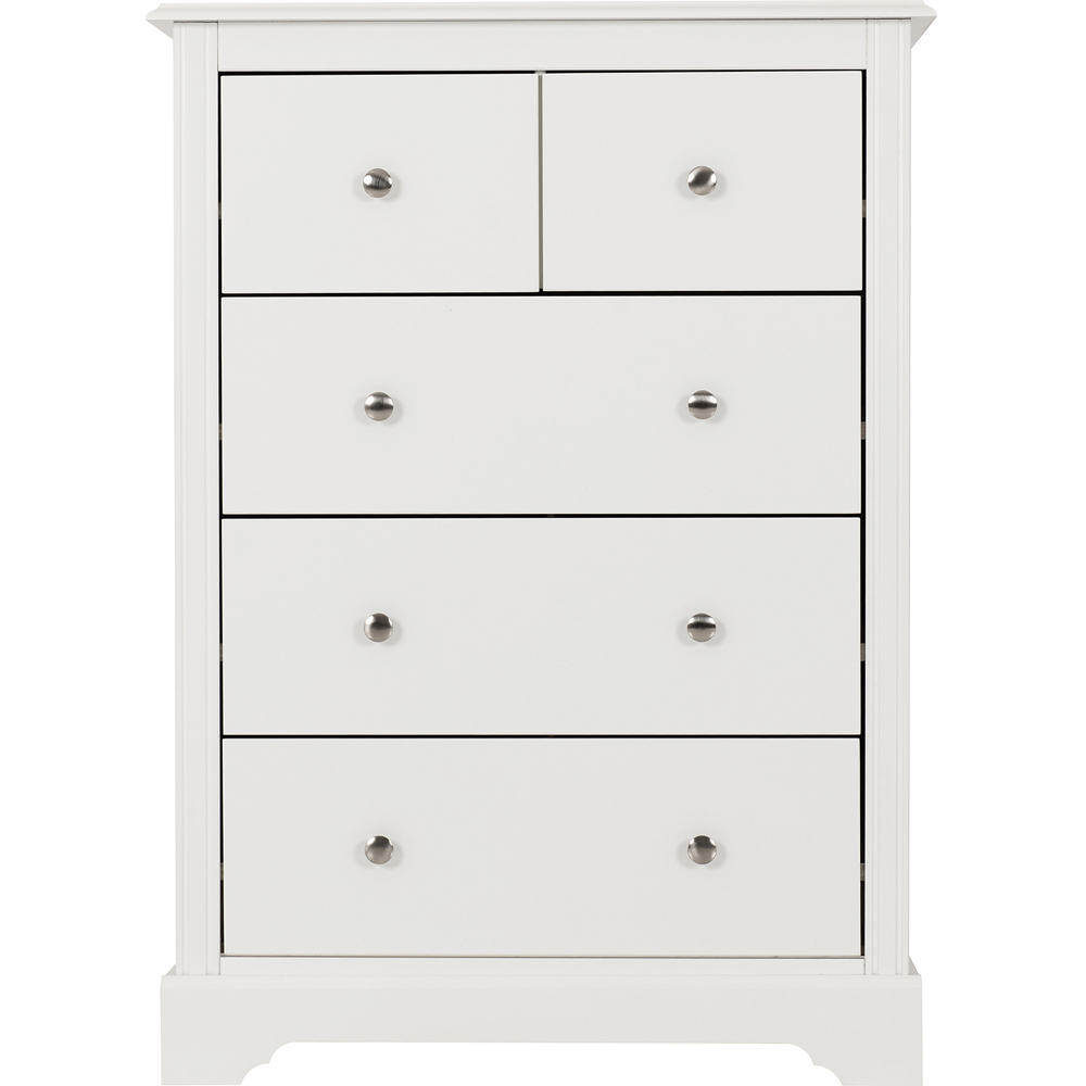 Seconique Stratford 5 Drawer White Storage Chest Image 3