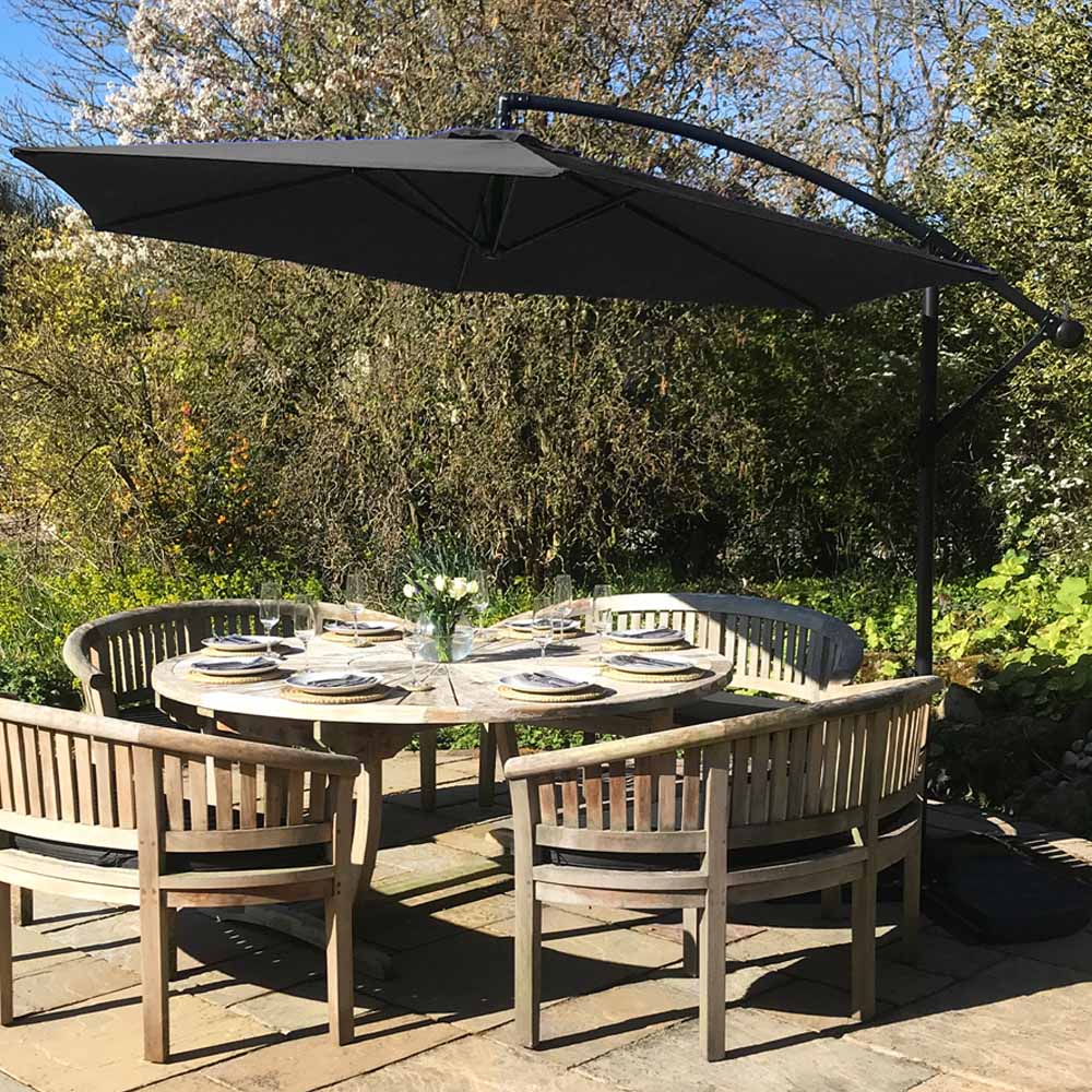 Monster Shop Black Cantilever Parasol 3m Image 2