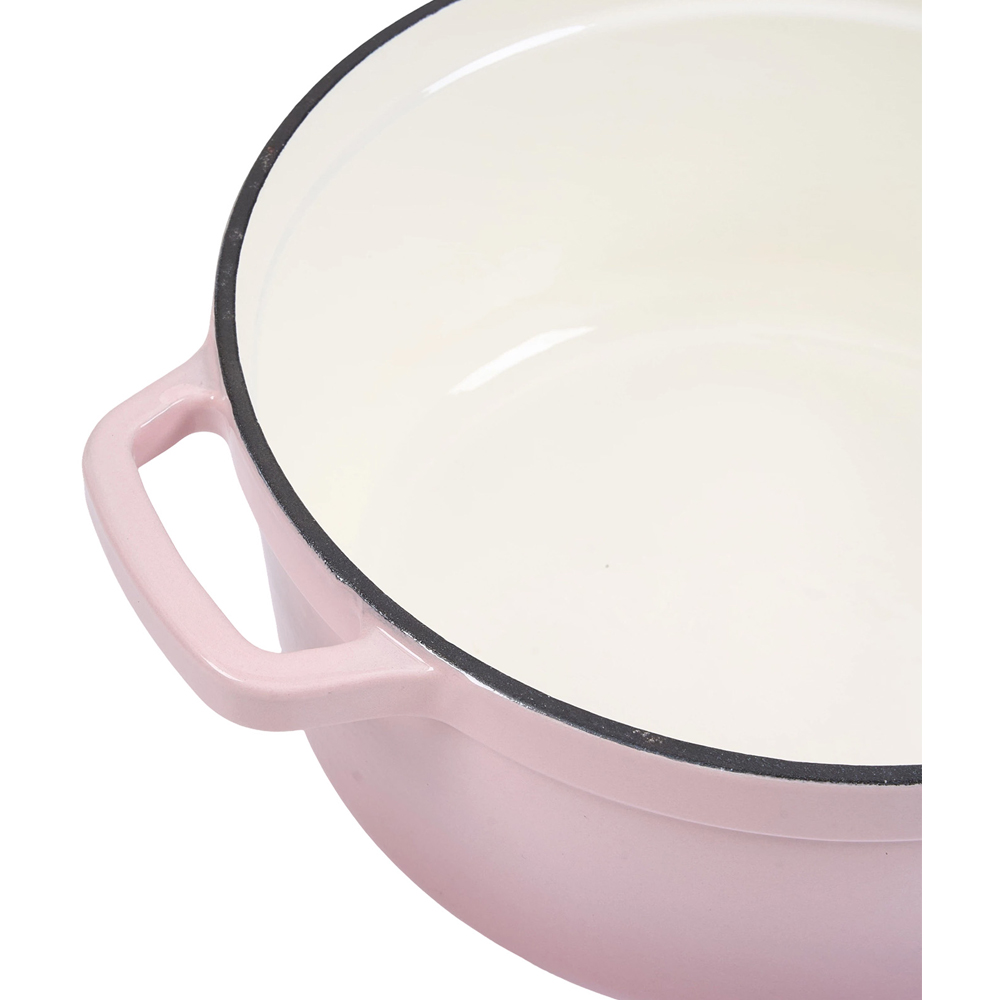 Living and Home Gradient Pink Enamelled Cast Iron Dutch Oven Pot 5L Image 5